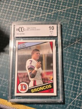 1984 Topps Broncos John Elway #63 Card Beckett 10